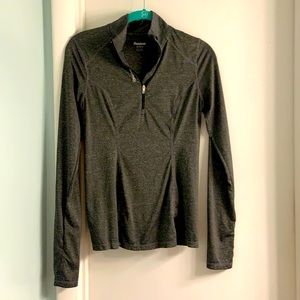 Reebok Gray Stripes Half-Zip Pullover Shirt Size XS Extra Small